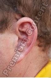 Ear Head Man White Casual Chubby Overweight Bald Street photo references
